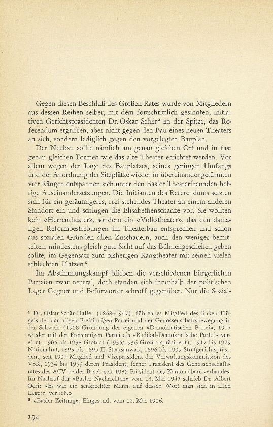 Aus der Baugeschichte des jetzigen Basler Stadttheaters. (Im Hinblick auf den im Entstehen begriffenen Neubau) – Seite 3
