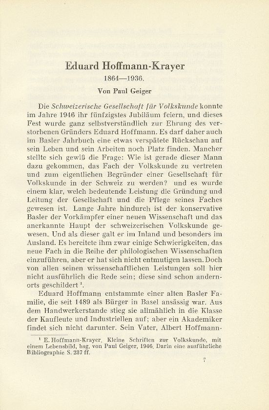 Eduard Hoffmann-Krayer 1864-1936 – Seite 1