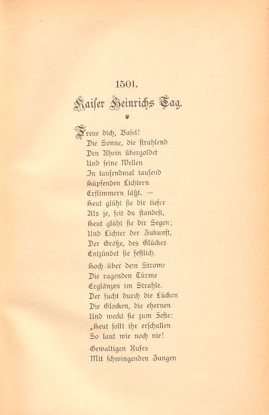 1501. Kaiser Heinrichs Tag [Gedicht] – Seite 1