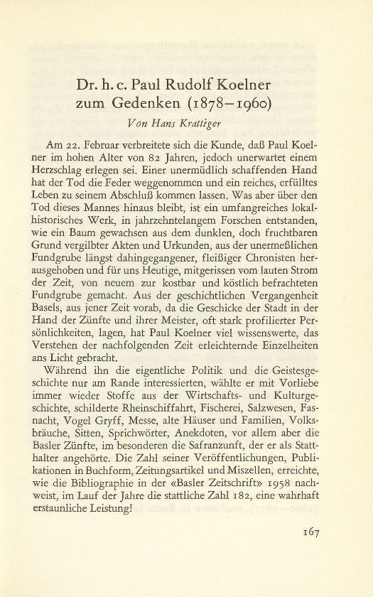 Dr. h.c. Paul Rudolf Koelner zum Gedenken (1878-1960) – Seite 1