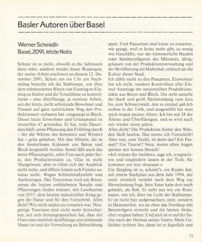 Basel, 2091, letzte Notiz – Seite 1