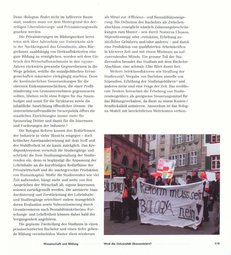 Widerstand gegen die Ökonomisierung der Bildung durch die Bologna- ‹Reform› – Seite 2