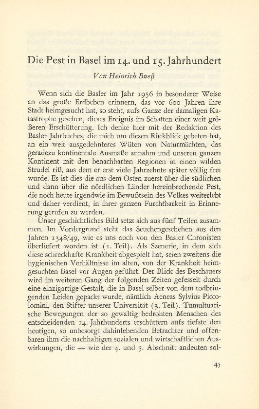 Die Pest in Basel im 14. und 15. Jahrhundert – Seite 1