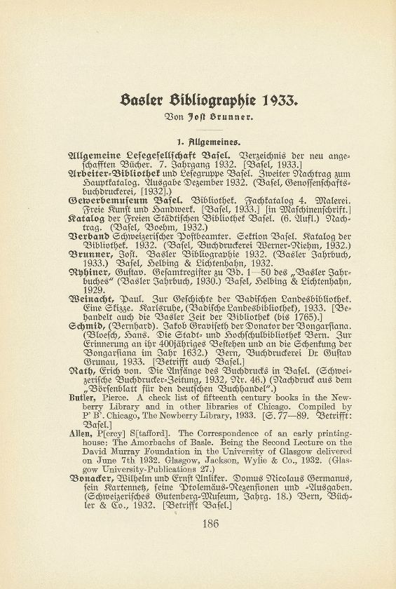 Basler Bibliographie 1933 – Seite 1